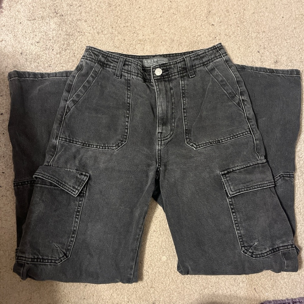 Primark Women’s Dark Gray Cargo Jeans